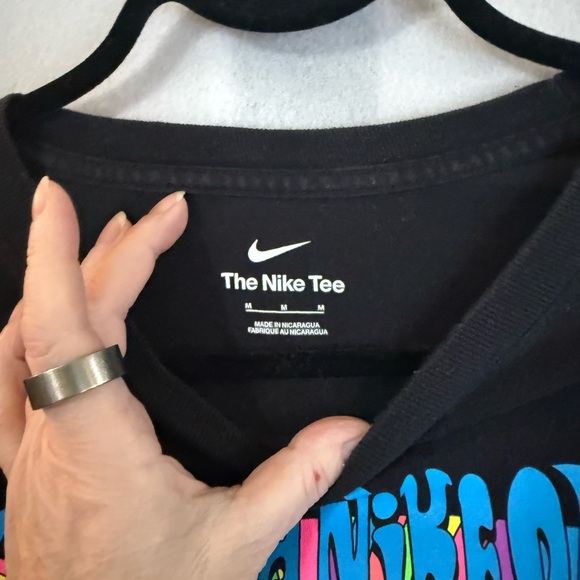 Nike Black Tee with Blue and Pink Graphic - Picture 2 of 4